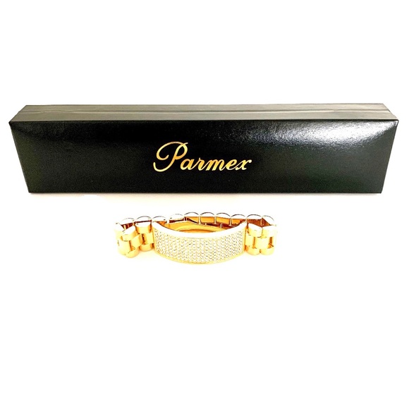 Paramex Stone ID Bracelet EUC! Gold Tone Trifold - Picture 5 of 8